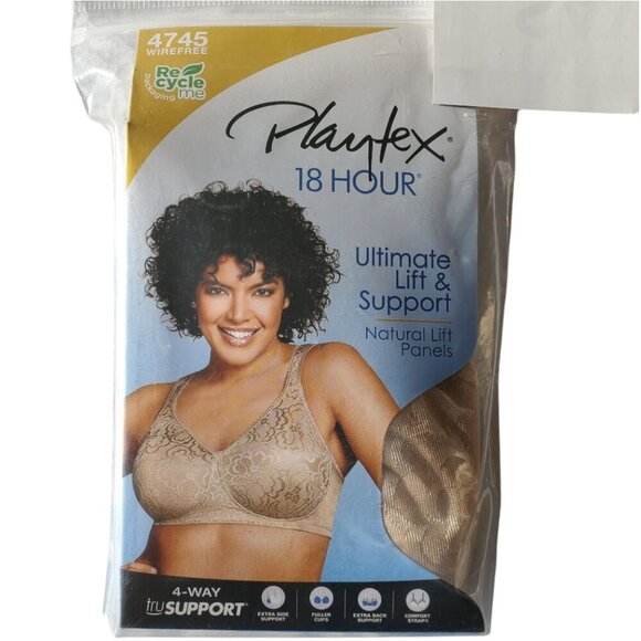NWT Playtex 18 Hour Ultimate Lift & Support Wireless Bra in Nude - Picture 3 of 7